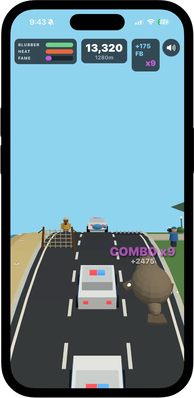 Avoid police, people & hazards — Neil the Seal Rampage screenshot